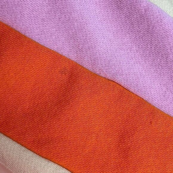 Lego Sz XS Zip Up Sweatshirt Colorblock Stripes Tan Purple Red Orange - Picture 10 of 13